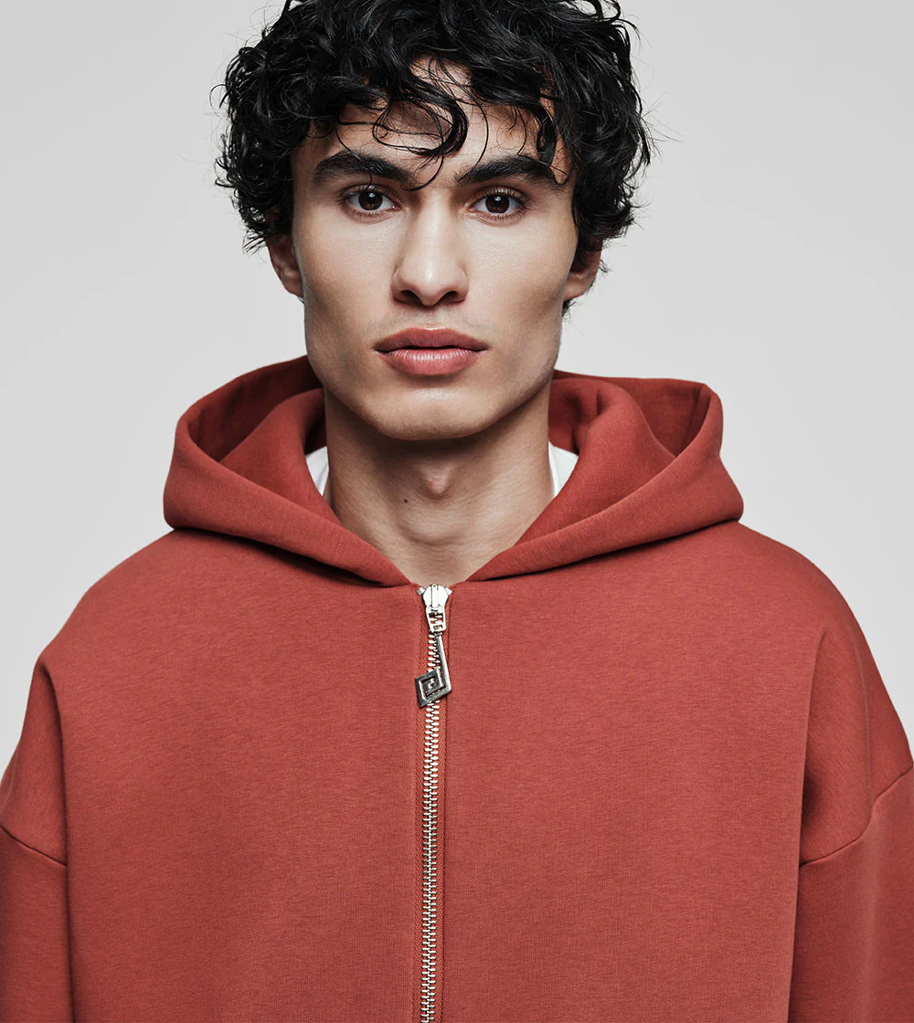 Burgundy Zip Hoodie - Image 5