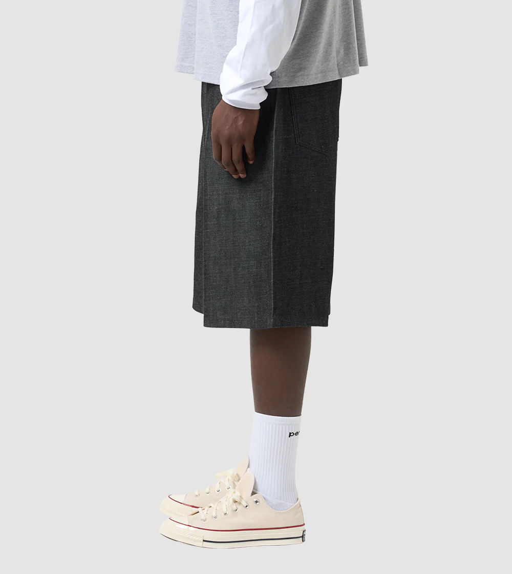 Japanese Raw Denim Shorts Black - Image 6