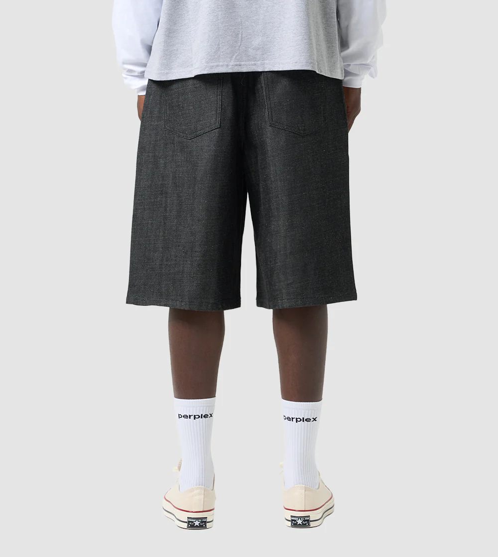 Japanese Raw Denim Shorts Black - Image 7