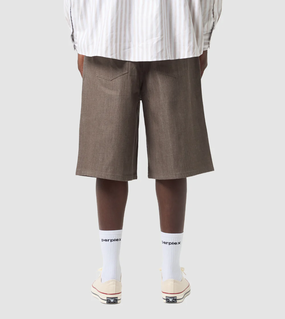 Japanese Raw Denim Shorts Brown - Image 7
