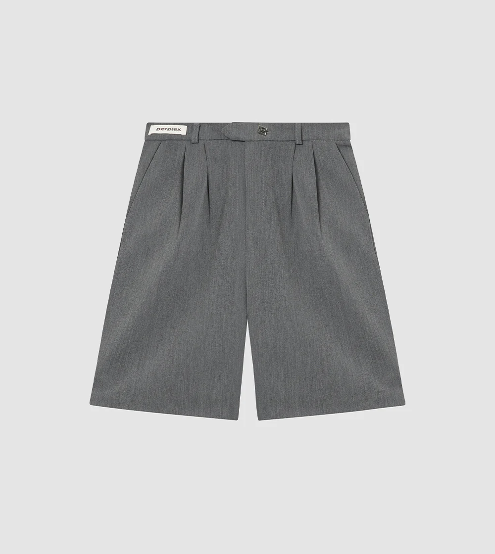 Pleated Shorts Grey