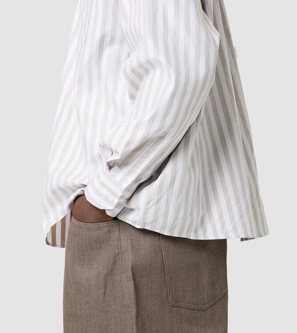 Striped Shirt Beige - Image 4