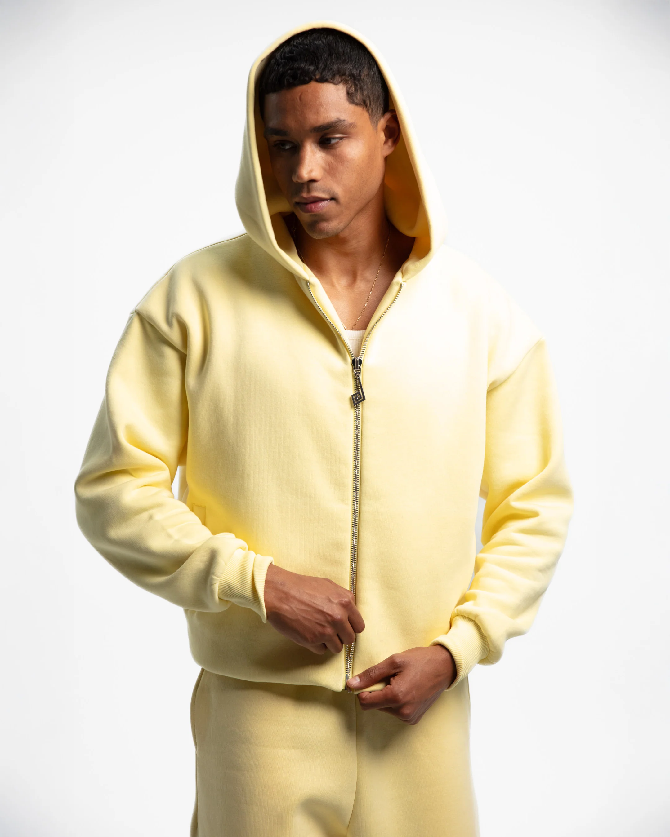Two-Way Zip Hoodie Butter - Image 6