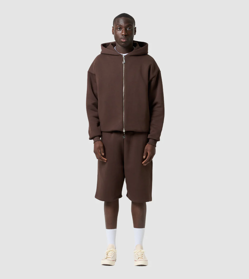 Two-Way Zip Hoodie Mocca - Image 5