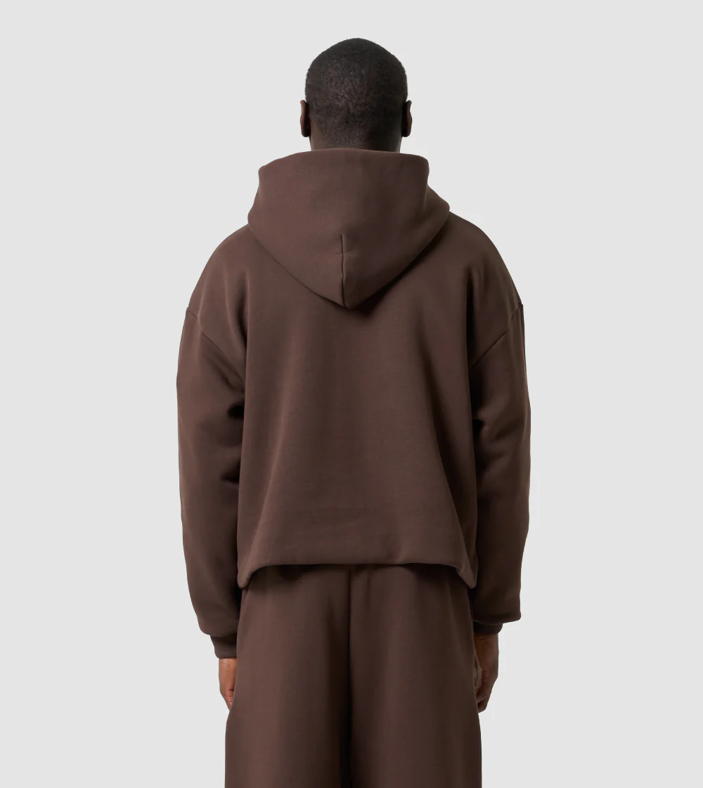 Two-Way Zip Hoodie Mocca - Image 6