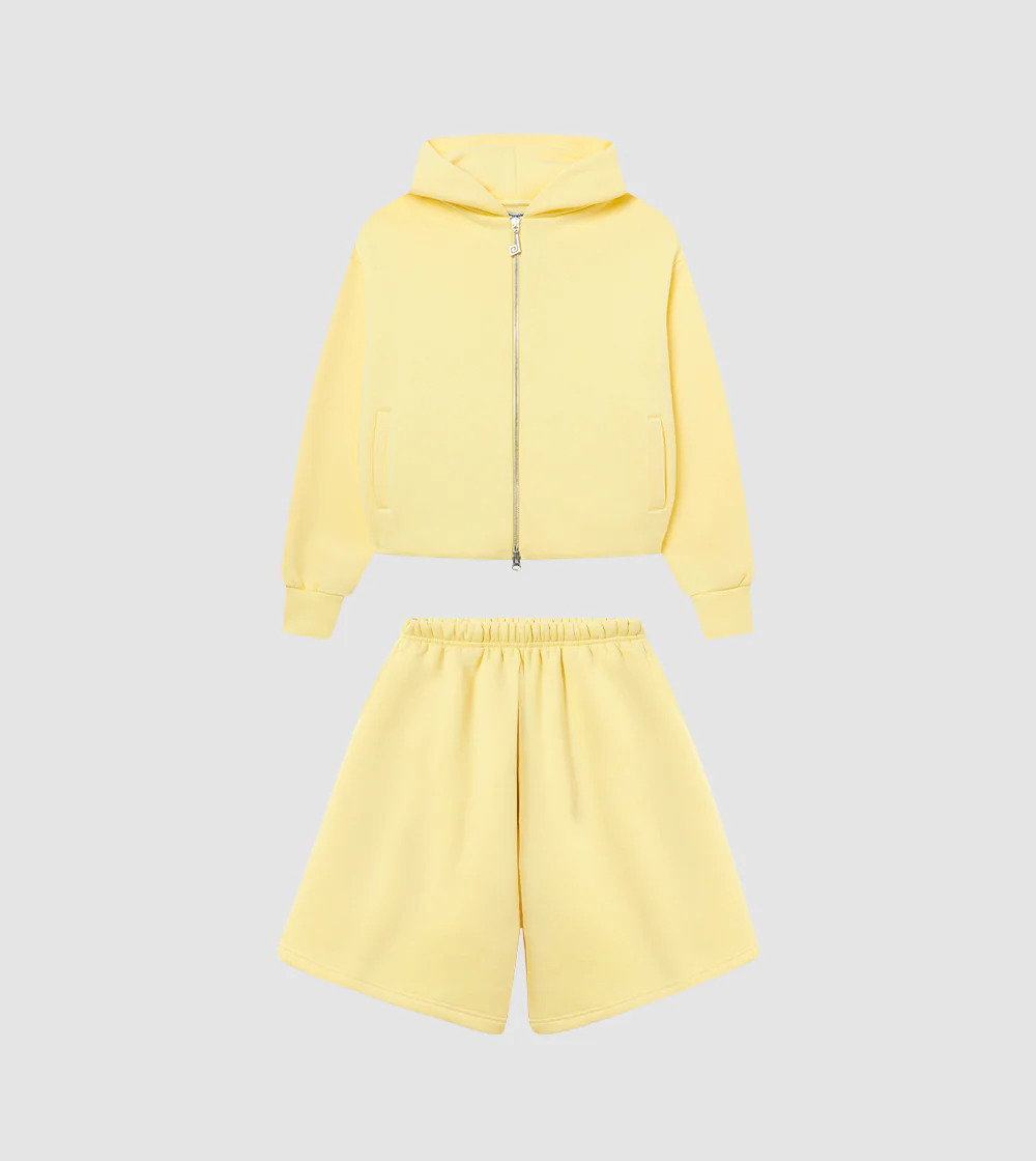 Zip Hoodie Shorts Tracksuit Butter
