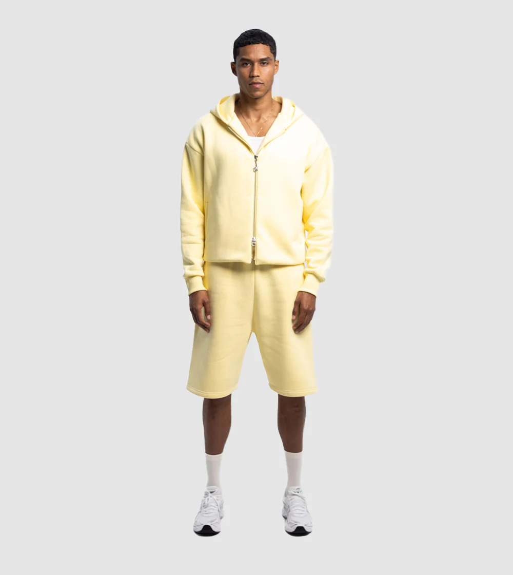 Zip Hoodie Shorts Tracksuit Butter - Image 3