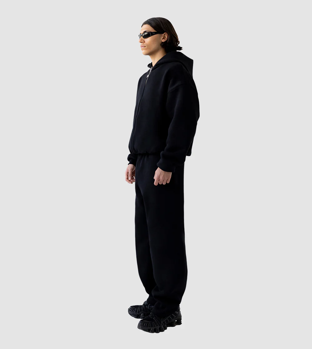 Zip Hoodie Tracksuit Black - Image 3