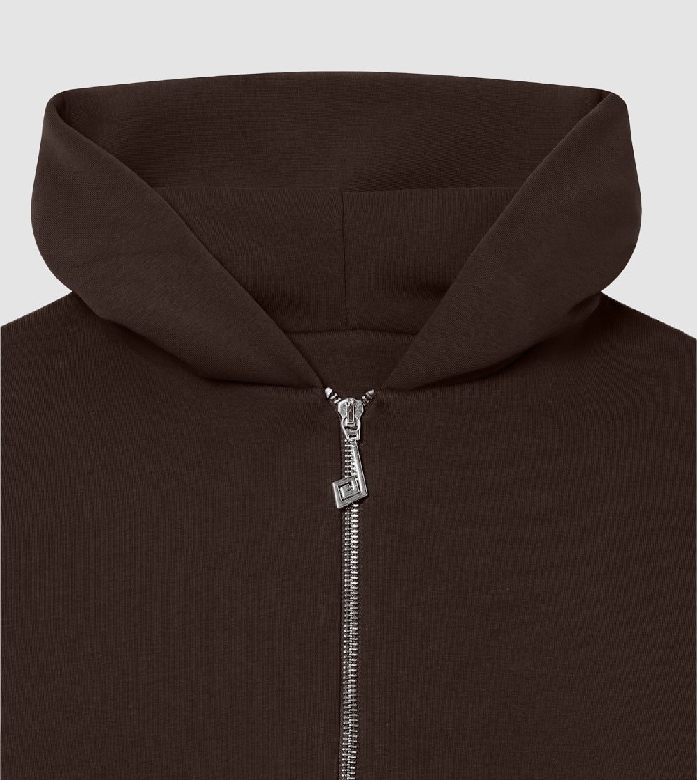 Zip Hoodie Tracksuit Mocca - Image 4