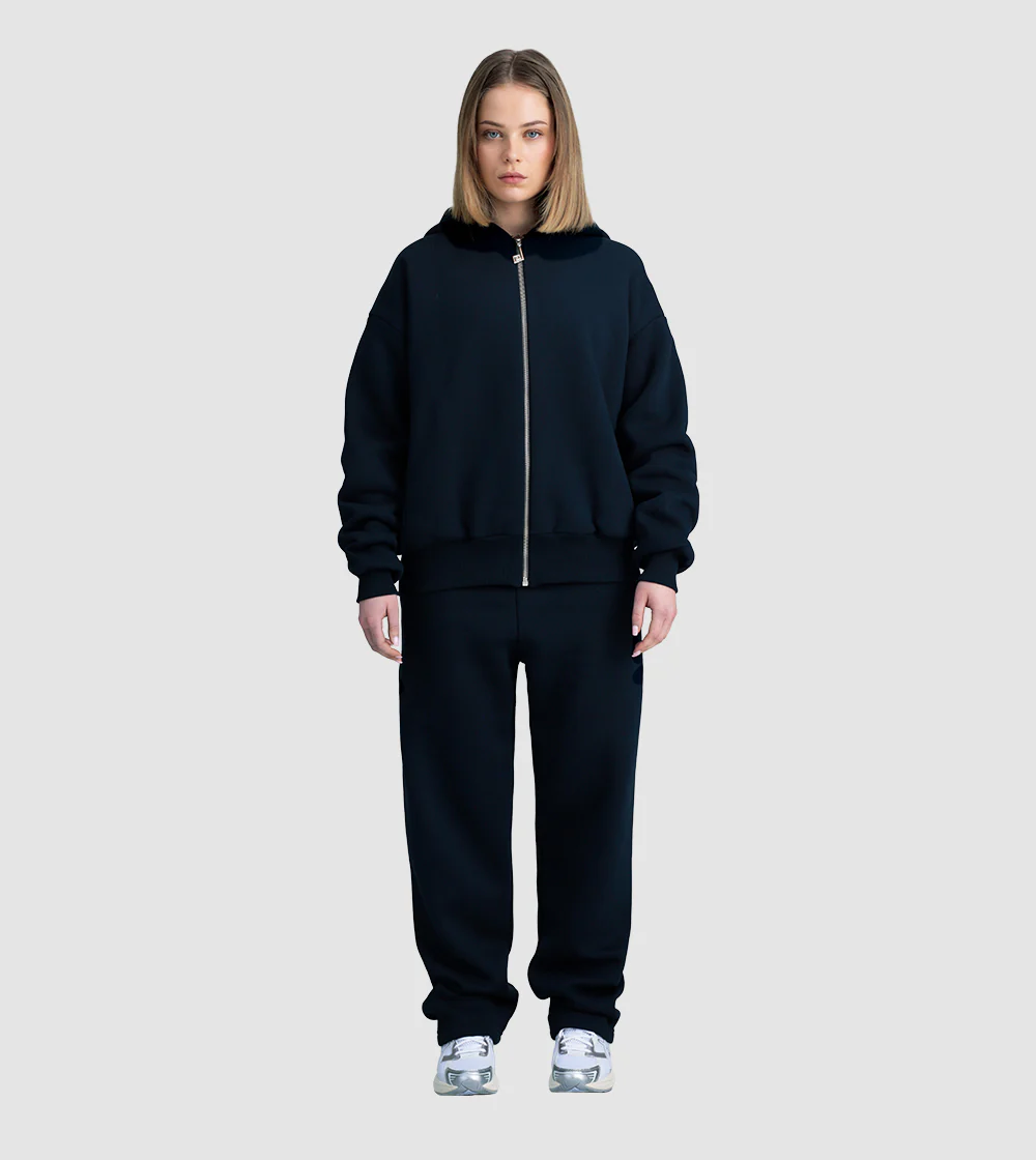 Zip Hoodie Tracksuit Navy - Image 2