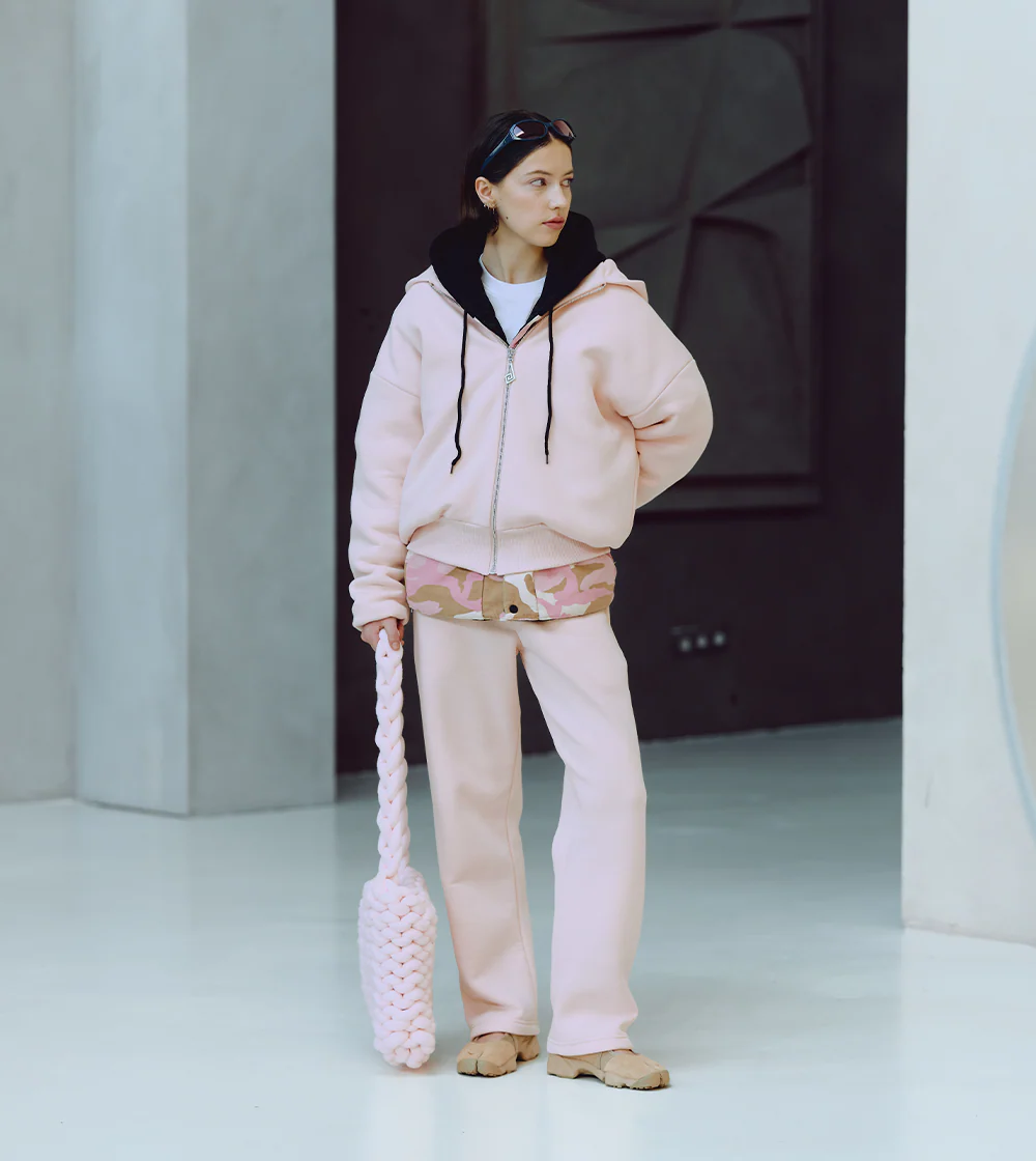 Zip Hoodie Tracksuit Rose - Image 4